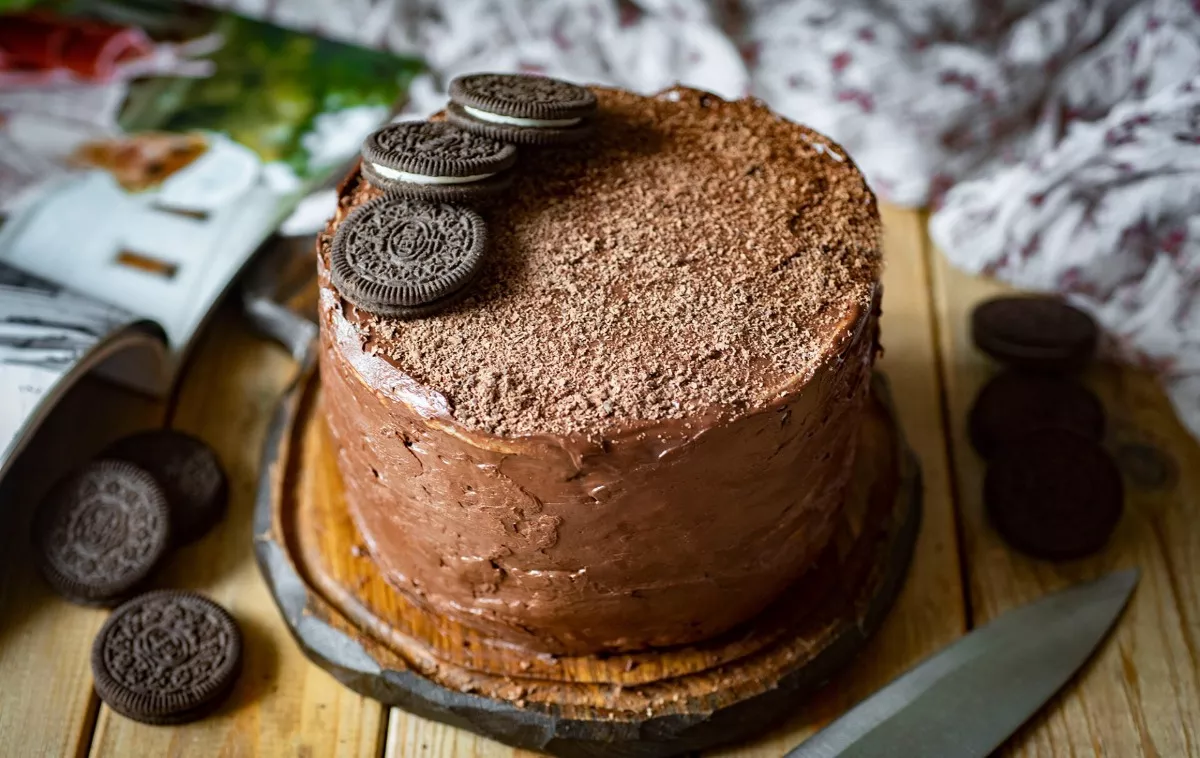 Pancake cake with cream cheese