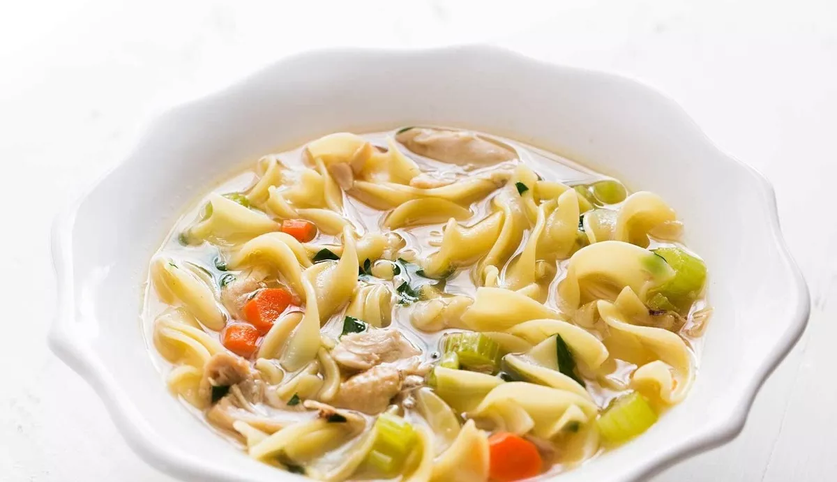 Delicious chicken noodle soup