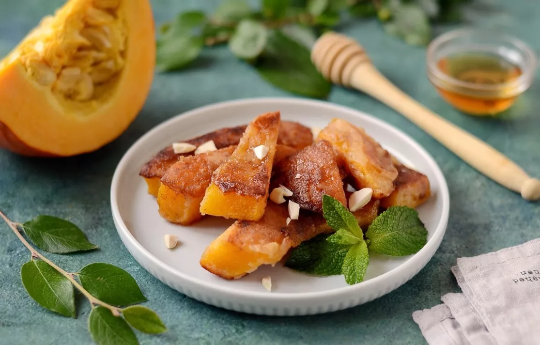 Baked pumpkin with honey