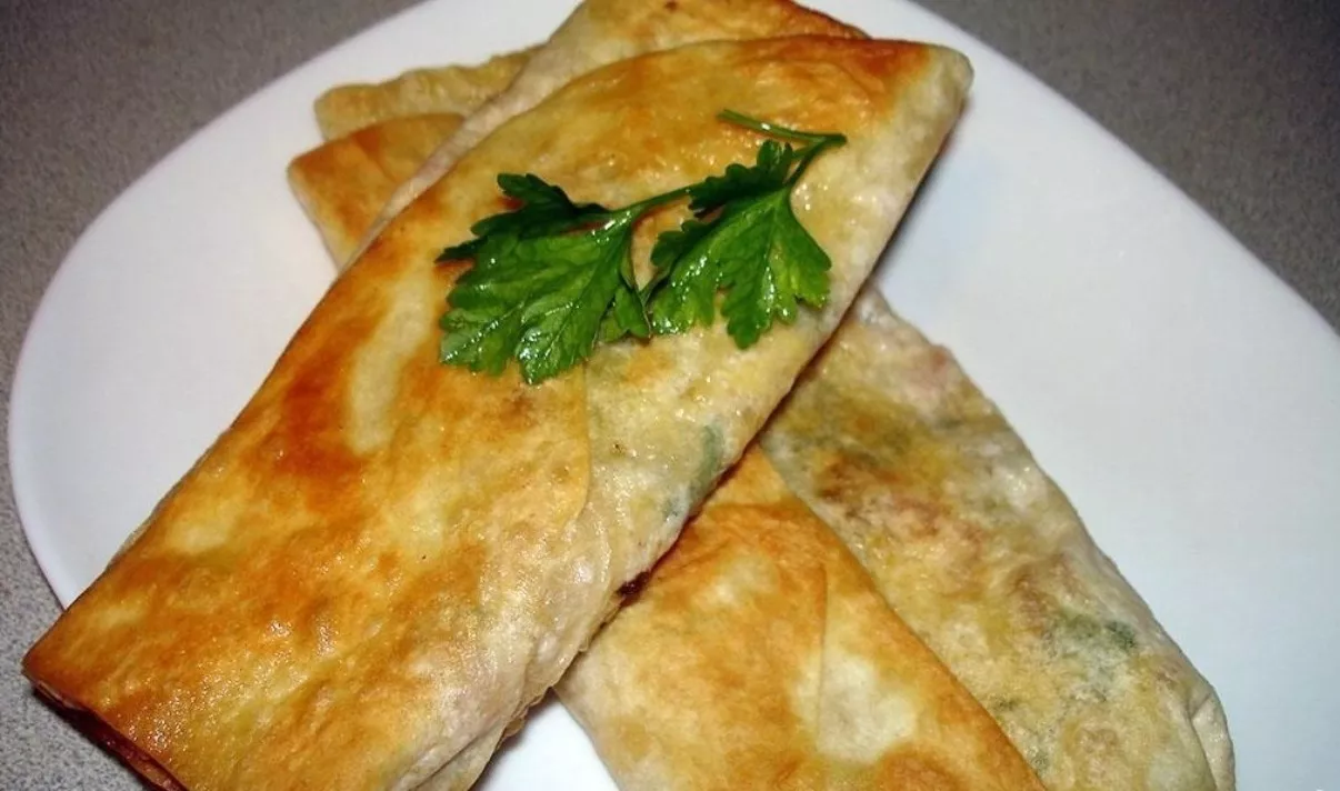 Lavash with sausage and cheese