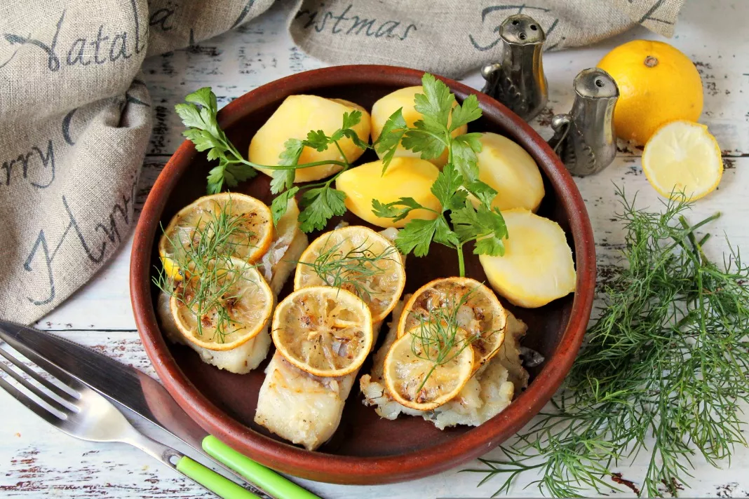 Cod with lemon in the oven