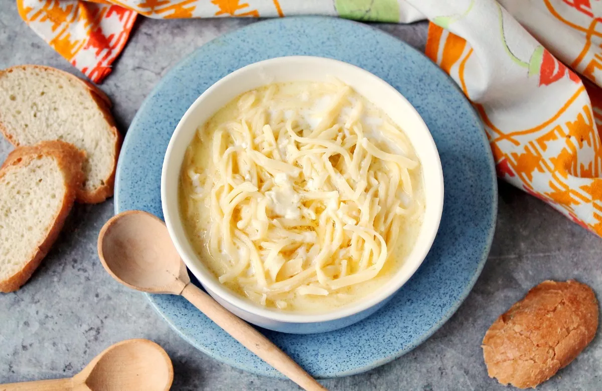 Milky soup with homemade pasta