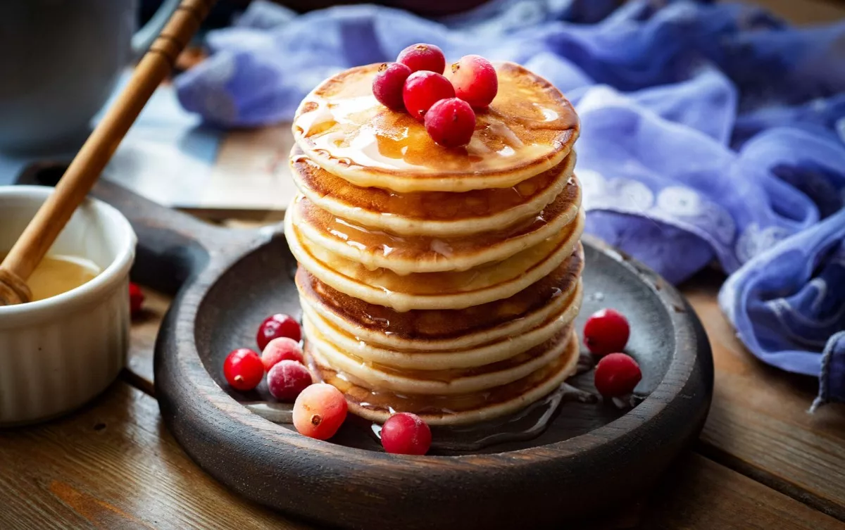 Fluffy yoghurt pancakes