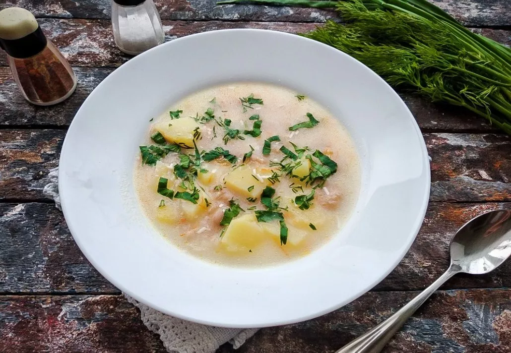 Soup with beans and cheese