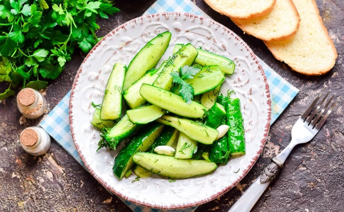 Salted cucumbers with honey