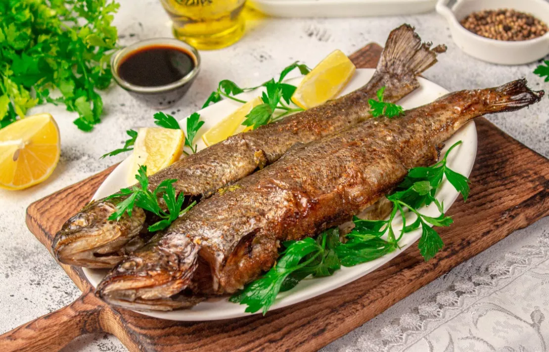 Trout with parsley in the oven