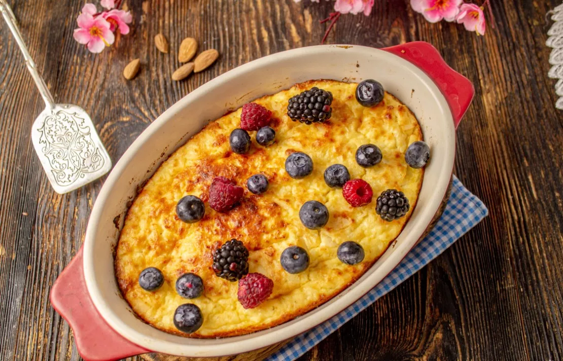 Curd casserole with almond flour