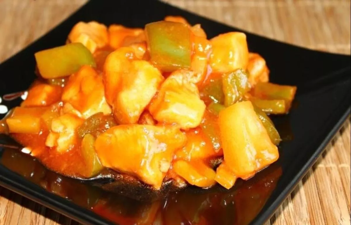 Chicken fillet in sweet and sour sauce