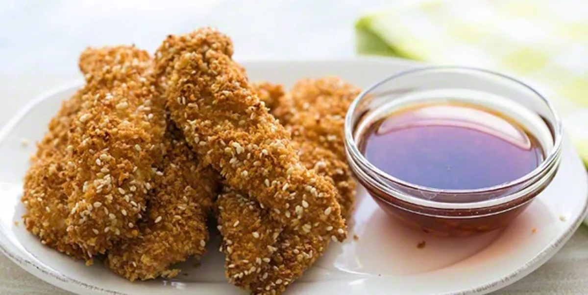 Chicken fillet in sesame seed crust