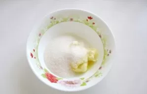 Put soft butter and sugar in a bowl. Stir thoroughly.