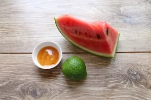 Prepare all the necessary ingredients for making a watermelon and lime smoothie.