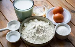 Prepare all the ingredients for making pancakes.