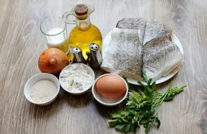 Prepare all the necessary ingredients for making cod rolls.