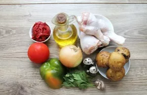 Wash and dry the vegetables and herbs.