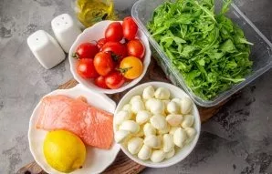 Prepare all the necessary ingredients for making salads.