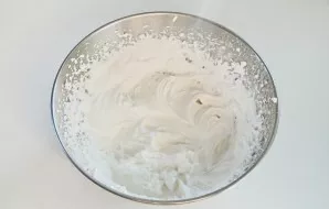 Put in a water bath and beat the proteins until there are no traces of a whisk.