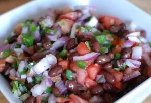 Black bean salad is ready. Enjoy your meal!