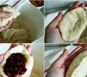 Actually, now the most interesting part: we mold the buns. For clarity, look at the photos. Lightly apply vegetable oil to your hands. We...