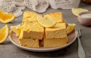 Cut into pieces and serve with natural yogurt or sour cream. Delicious!