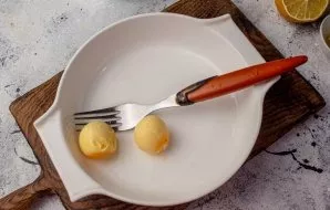 Boil the eggs hard, cool and peel. Divide into whites and yolks. In this recipe, we do not need protein. Put the egg yolks in a bowl and ...