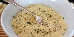 In another separate bowl, mix the breadcrumbs with chopped dry parsley.