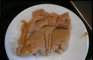 Add the butter and yolk to the mixed dry ingredients. Whisk and get this paste.