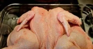 Place the cut chicken unfolded.