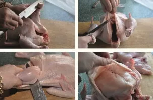 The process may not be the easiest, but you need to carefully remove the meat and bones, leaving the skin. First cut off the legs, then c...