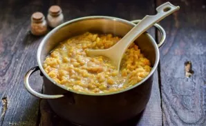 Boil peas until tender - 2-2.5 hours. Peas should become soft.