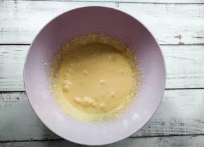 Add sugar and beat well with a mixer until fluffy.