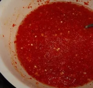 Add sugar, salt, vinegar and oil, mix and bring to a boil.