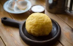 Knead a dense, hard dough that does not stick to your hands. If necessary, add a little water. Round the dough, wrap it in food plastic a...