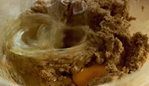 Add the eggs and add the vanilla extract.