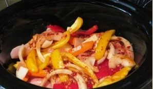 Put the sliced tomatoes in a saucepan and pour the broth. Mix the chopped bell peppers in a bowl along with the onion, garlic, spices and...