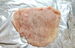 Season the fillet with salt and pepper, transfer to a baking tray.