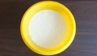 Beat with a mixer until fluffy, white.