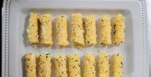Carefully lay out the sticks on a baking sheet or tin and refrigerate for 20-30 minutes.