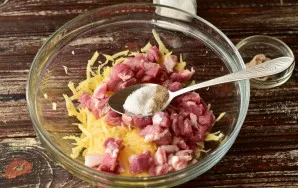 Add salt and ground black pepper. Mix everything well.