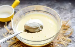 Add butter and sour cream  2 tablespoons each.