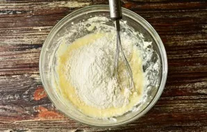 Add flour and vanilla.