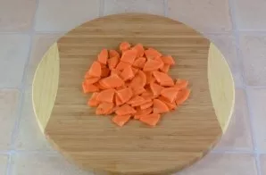 Peel and cut the carrots as well. If desired, carrots can be grated on a medium or coarse grater