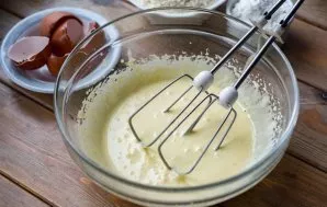 Beat these ingredients with a mixer until you get a light mixture.