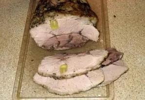 In the morning, drain the marinade, dry the meat with a napkin. Wrap a piece of meat in foil. Place in the oven preheated to 200 degrees ...