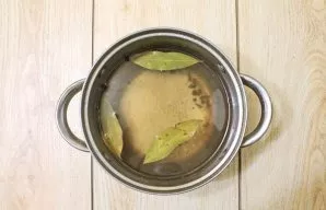 Place the pot with the brine over medium heat and bring to a boil. Reduce heat and simmer for 10 minutes, remove from heat and set aside.