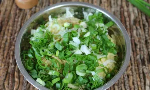 Add chopped onion letters and mix everything.