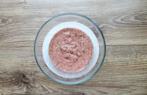 Crush everything with a blender to a puree state, transfer to a plate and serve.