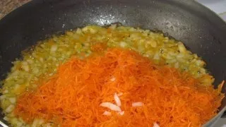 Finely chop the onion, and grate the carrots on a coarse grater. Heat vegetable oil in a pan and first fry the onion in it, and then add ...