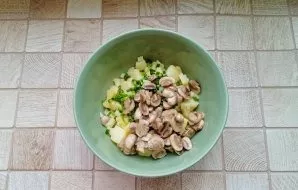 Add fried mushrooms.