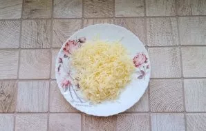 Grate hard cheese, like other ingredients.