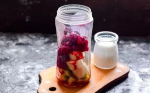 Put all the ingredients in a blender container.